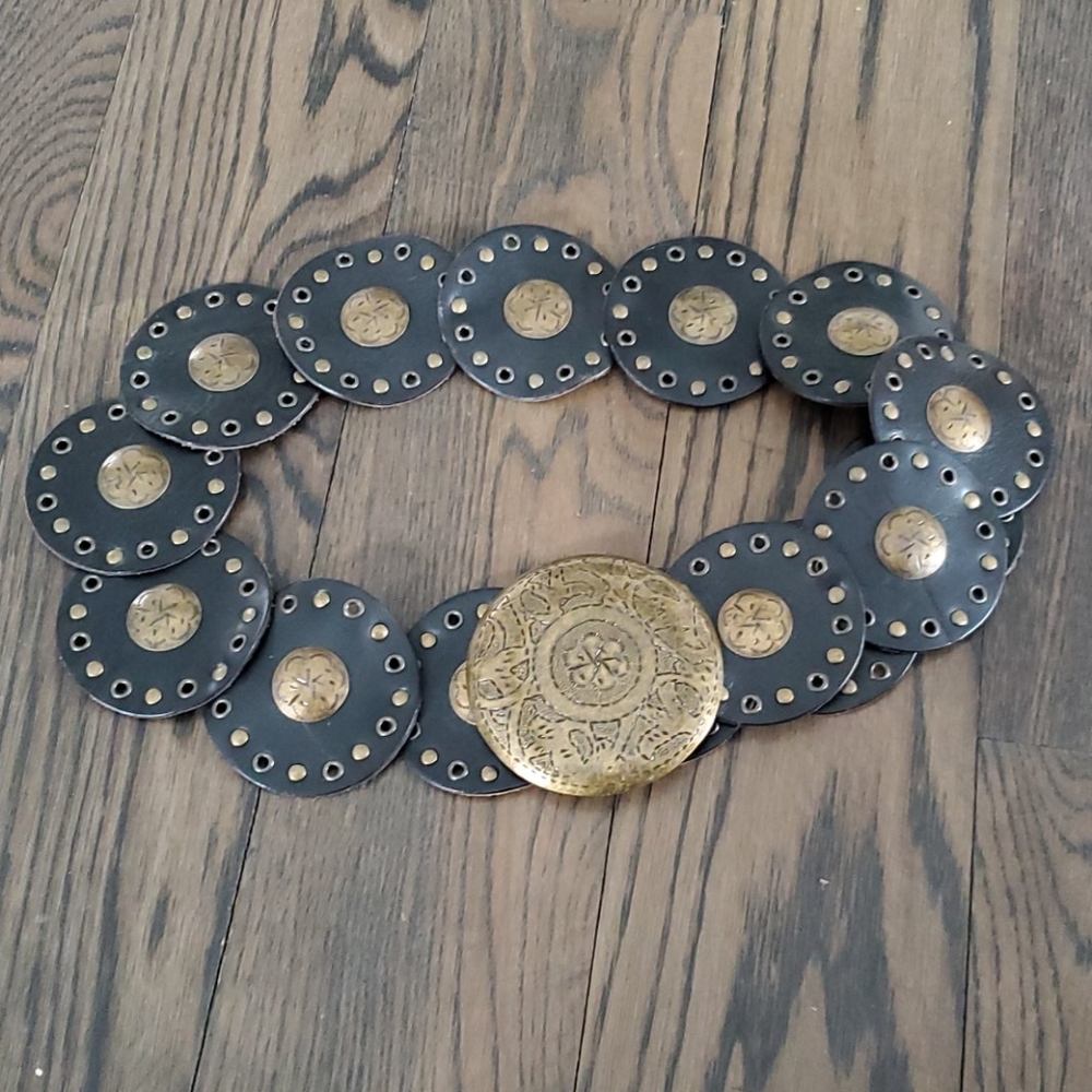 Gold & Black Studded Belt